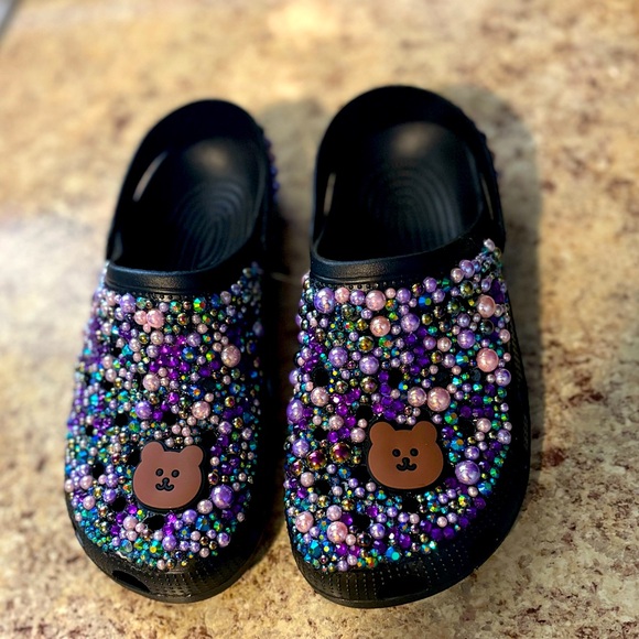 custom Shoes - Custom Bear Jeweled Slide🐻